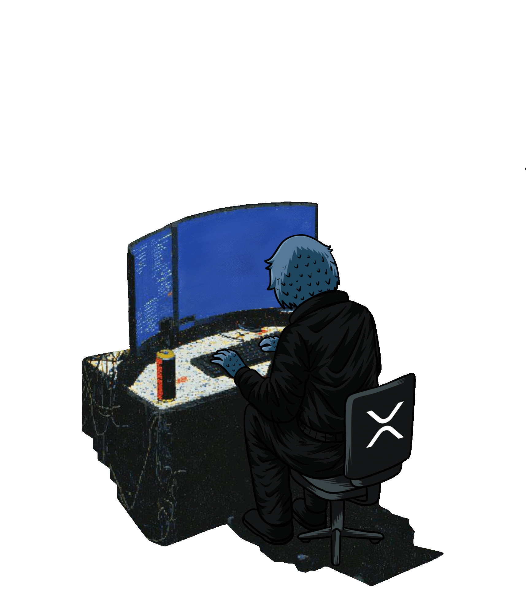Seal at computer typing